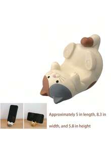 1pc Slouchy Phone Holder, Horizontal Cat Eye Glasses Rack, Office Pen Holder Storage Box, Student Desk Resin Crafts Decor Room Decor Home Decor Ornaments Home Miniature Things