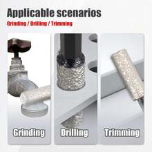 4pcs/Set 6/8/10/12mm Hex Shank Wet/Dry Diamond Drill Bits, Integrated Drilling & Polishing, Suitable For Tiles, Marble, Slate And Other Ceramic Materials