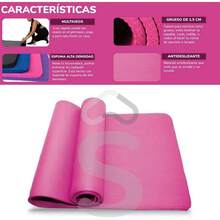 tapete para yoga 15 mm grueso tapete para ejercicio 1.5 grueso 183 largo - Rosa - Ver 4