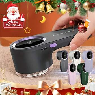 便携式毛球修剪器 | USB充电式织物剃毛器和衣物修剪器，带数字显示屏，电池续航时间长，适合居家和旅行 - 完美的圣诞礼物，电池容量：500mAh