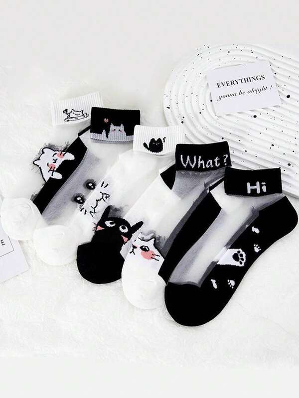 5pairs Cartoon Graphic Ankle Socks