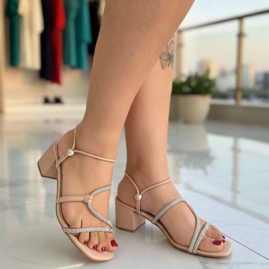 Women Heeled Sandals - 米色 - 查看 1