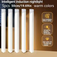 Bộ 5 đèn cảm biến chuyển động, đèn ngủ dạng thanh cho phòng ngủ, đèn LED sạc USB, thích hợp cho phòng ngủ, tủ, kệ, hành lang và cầu thang, kích thước 19.69 inch/11.81 inch/7.87 inch/3.94 inch, ánh sáng ấm/ánh sáng trắng. - 5 cái - Xem 19