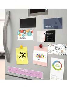 30片矩形自粘超薄空白磁条，不留残胶，易于移除、拆卸和移动；适用于冰箱、墙壁、玻璃面板、DIY工艺品、婚礼、家居、办公室、黑板/白板（用于公开讲座）、节日派对装饰，兼容不锈钢表面和白板；多用途设计，活动策划用品。 - 彩色 - 查看 7