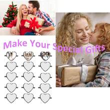 15 Pack Sublimation Watch Charm Blanks Heat Transfer Heart Watch Band Charms Person.Alized Photo Jewelry Charm Blank For Women Men DIY Picture Crafts Heart,Silver - Silver - 查看 6