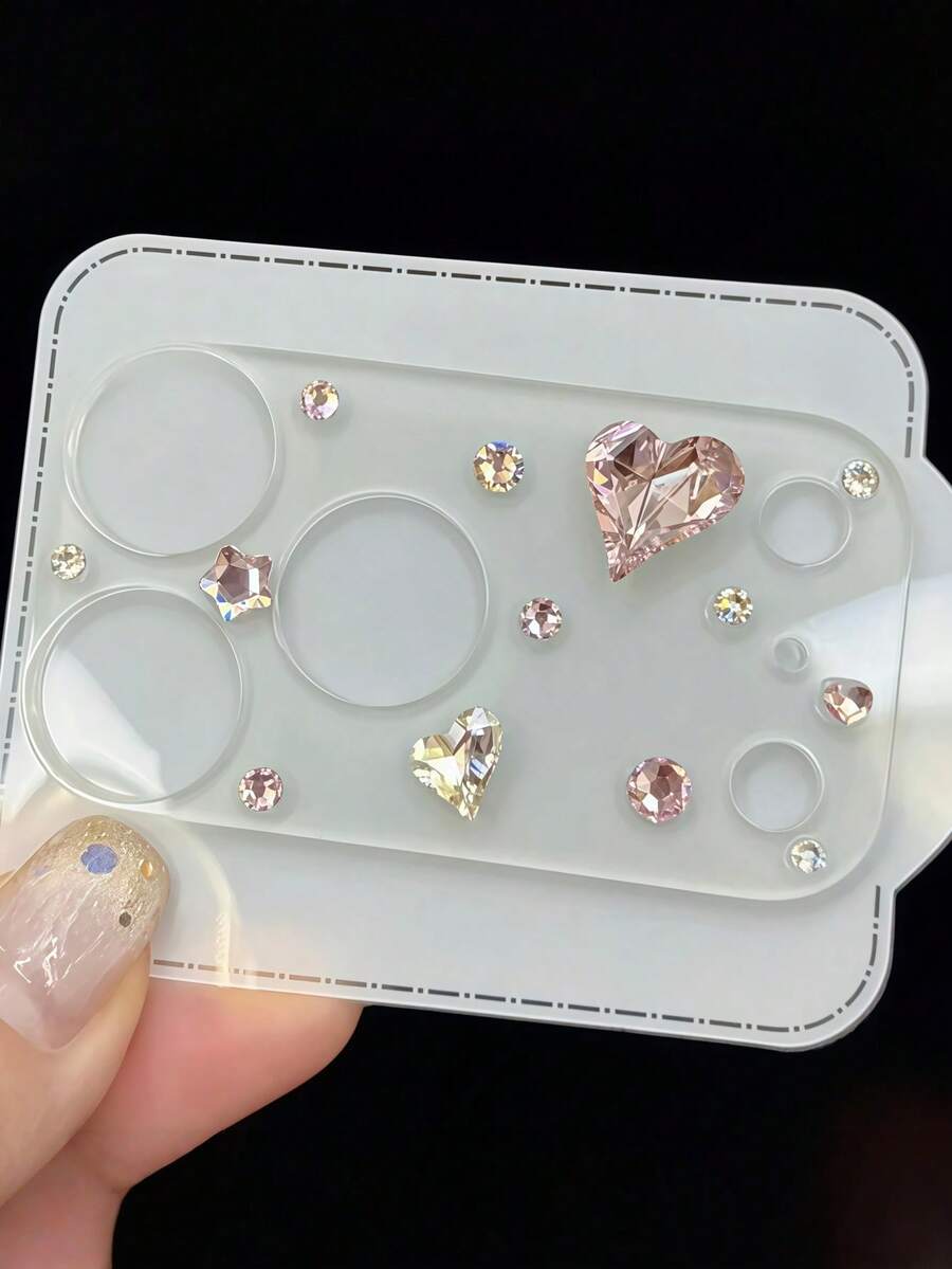 1 miếng dán bảo vệ ống kính camera hình trái tim lấp lánh pha lê Y2K dễ thương, trong suốt, mềm mại, tương thích với iPhone 17 Pro Max/17 Pro