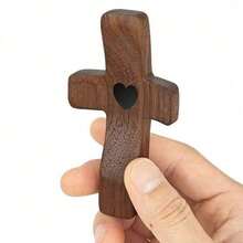 10 Pieces/1 Customized Wooden Heart Cross With Name Or Text, Encouraging Gift Small Wooden Cross, Hand-Held Pocket Cross, Fingertip Pressure Relief Religious Gift For Prayer Church Gift Easter Gift, God With You,Encouraging Gift,Multi-Functional, Ornamental,Reusable,Exquisite,Stylish,High-Quality,Colorful,Modern,Custom,Personalized,Unique,Customized Festival Party Supplies,Festive Calendar