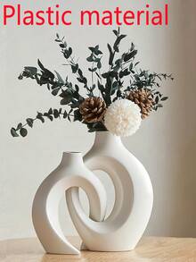 2pcs/1set 情侣花瓶（塑料材质），拥抱花瓶，书架装饰，办公室卧室餐桌装饰，咖啡店装饰，假花花瓶，家居装饰 - 駝色 - 查看 10