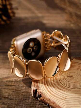 1pc Minimalist Shiny Metal Replacement Band Compatible With Apple Watch, 38mm 40mm 41mm 42mm 44mm 45mm 49mm, Fashion Women Wrist Strap For Apple Watch Series Ultra 2 SE 9 8 7 SE 6 5 4 3 2 1, Gift