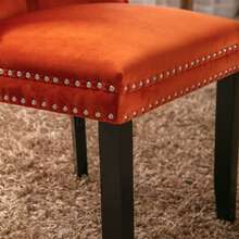 Dining Chairs - Orange + Velvet + Foam - View 7
