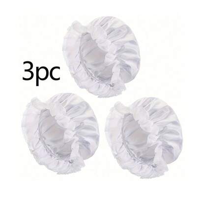 3pcs White Burglar Hat, Sleep Cap, Night Cap Colonial Costume Accessories, Suitable For Maid And Women, White