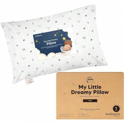 almohada para nios pequeos con funda de almohada, almohada de viaje My Little Dreamy Travel para dormir, cama infantil, pequea, pequea, funda de almohada de algodn orgnico, suave y