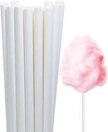 Cotton Candy Cones 24Pcs 11.8" Cotton Candy Holder Stick Paper Straw Cones Birthday Wedding Party Candy Making (-24pcs) - 白色 24 件 - 查看 8