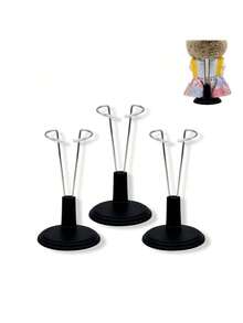 Adjustable Doll Stand For Labubu Small Statue Display Rack Suitable Metal Doll Stand Doll Display Stand Suitable For 4-8 Inch (Approximately 10.2-20.3 Cm) Dolls Keeping Dolls In A Standing Position (Dolls Not Included) Black/White Base Plush Decorations Storage Shelf Doll Holder Display Case - Multicolor - View 10