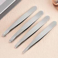 Stainless Steel Tweezers For Plucking Hairs, Flat Tip, Angled Tip, Pointed Tip, Multi-Function Precision Eyebrow Tweezer For Home Use,Giveaways,Travel,Cheap Stuff,Travel Essential - Multicolor - View 6