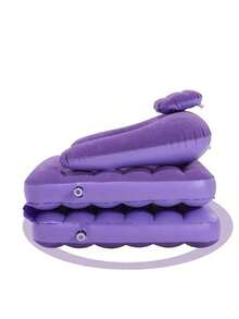 1 pezzo Divano gonfiabile da esterno, divano letto pieghevole e comodo, poltrona reclinabile portatile per tempo libero domestico, campeggio all'aperto, pisolino in ufficio, letto per ospiti temporanei, design creativo, pieghevole compatto - Viola - Visualizzare 9