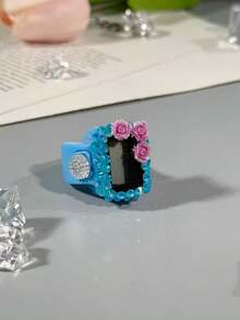 Compteur de bague de strass à 3 fleurs personnalisé, rosaire électronique, compteur de prière de rosaire électronique pour le doigt, compteur de bague à affichage numérique pratique, compteur à pression manuelle anti-stress, convient à un usage commercial, comptage de prières, cadeaux de festival, compact et portable - Multicolore - Voir 5