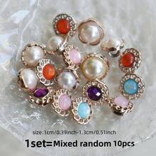 10/20/30/50/100pcs Plastic Mini Rhinestone Buttons With Shank, Versatile For Shirt, Sweater, Cardigan, Sewing DIY Craft - Multicolor - View 18