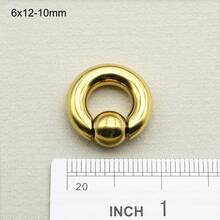 1 szt. Złoty pierścień PVD ze stali chirurgicznej PA, duży rozmiar, pierścienie z koralikami sprężynowymi, kulki BCR do przekłuwania nosa, kolczyki do przegrody nosowej dla mężczyzn i kobiet, biżuteria do ciała, 00G, 0G, 2G, 4G, 6G, 8G, 10G, 12G, średnica 10-22 mm