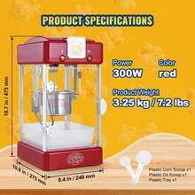Macchine per popcorn - rosso 300 W - Visualizzare 7