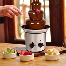 Fuente de chocolate de 4 niveles, set de fondue, máquina para fundir chocolate, fuente para fondue, fuente de 4 niveles para fiestas, máquina eléctrica de acero inoxidable para fondue de chocolate, ideal para cumpleaños, bodas, fuente de 4 niveles, fuente de fondue de chocolate, fondue en cascada de acero inoxidable, control de calor del motor, olla para queso, chocolate fundido y licores. - Tipo de Enchufe A USA (110-127V) - Ver 1