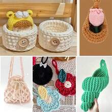 1 Stück Polyestergarn-Bündel 300g in Mehrfarben, gewebter Stoff gestricktes Garn, DIY Handwerks-Webgarn für Häkeln und Stricken von Taschen, Teppichen, Wiegen-Projekten, Kissen, Puppen, Handwerk-Häkel-Projekten - haltbares strukturiertes Textilgarn in verschiedenen Schattierungen