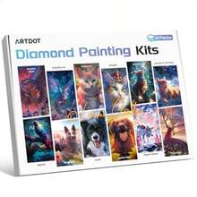 ARTDOT 12-Pack 5D DIY Diamond Painting Kits For Adults Licensed Diamond Art Kits With Accessories And Tools For Home Wall Decor Or Gifts For Women And Bestie Friend - White - View 1