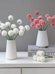 6pcs Artificial Spherical Lily Of The Valley Fake Carnation Windbell Lily Silk Flowers, May Flower Centerpiece Decor For Home, Garden, Wedding, Party - White - View 3