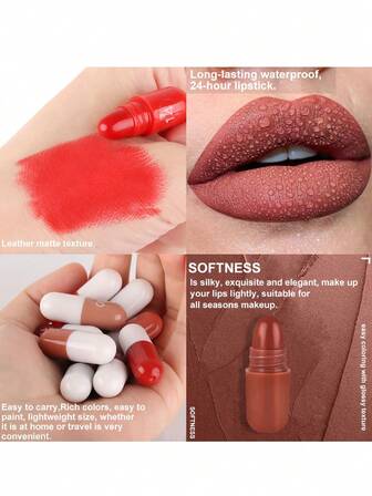 Juego de 18 mini lápices labiales | Acabado aterciopelado mate, de larga duración y resistente a las manchas | Sensación ligera como una pluma, paleta de colores ricos | Kit de maquillaje portátil para viajes, regalo ideal para mujeres en días festivos