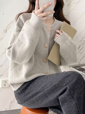 女士简约休闲优雅针织开衫