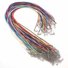 10/50pcs Leather Necklace Cord With Clasps, Rope Necklace String, Necklace Cords For Pendants, Necklace Chains For Jewelry Making Supplies, 1.5mm Waxed Necklace Bracelet Cord