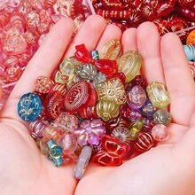 30克/袋 复洛克风格不规则金色图案心形花朵吊坠散珠，适用于DIY手链串珠材料首饰制作配件 - 巴洛克風格 - 查看 2