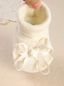 Infant Soft Sole Warm Lined Shoes For Infant Girls 0-1 Years Old, 3-6 Months, Solid Color, Autumn/Winter