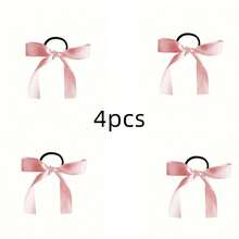 8 buc/set cravate de păr multifuncționale, accesorii de păr cu panglică de satin roz, cravate de păr cu funde, accesorii elegante pentru cap, suporturi pentru coadă de cal în stil coreean, decor de păr drăguț de prințesă, potrivite pentru uz zilnic, cadouri și recuzită pentru fotografie pentru femei și fete, elastice de păr, benzi de cauciuc pentru păr, șnururi, frânghie de păr, cravată elastică de păr - Roz - Vizualizare 7