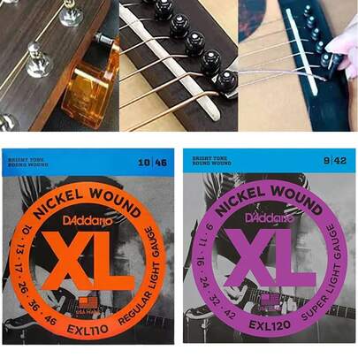 Pro Electric Guitar Strings, EXL110 Nickel Round Wound Strings, EXL110 & EXL120 Super Light 9-42/10-46 Electric Guitar Strings