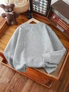 Christmas Outfit Womenchristmas Outfit WomenGirls Cute Dog Pattern Casual Minimalist Long Sleeve Sweatshirt, Fashionable Round Neck Pullover,Suitable For Autumn And WinterLoose And Comfortablewomen Winter Clotheswinter Clothes For Women - 灰色 - 查看 2