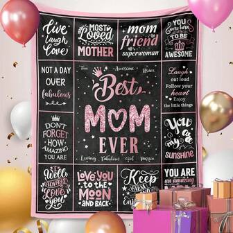 1 buc - Pătură frumoasă și emoționantă "Cea mai bună mamă pentru totdeauna" - Pătură șal moale și ușoară din flanel, cadou perfect de ziua de naștere pentru mama fiicei, cel mai bun cadou de Ziua Mamei și de Crăciun, pătură versatilă pentru interior, birou, călătorii, toate anotimpurile