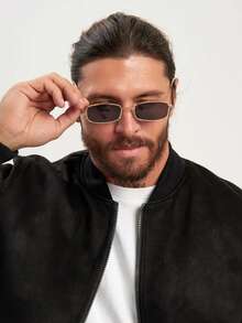 1副复古美式金属时尚眼镜方形小框奢华街头摄影时尚眼镜 - A - 查看 4