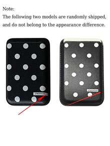 Minimalist Polka Dot Niche Magnetic Card Holder Case, Magsafe Leather Card Slot