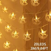 1 Dây đèn hình mặt trăng ôm sao, Dây đèn hình mặt trăng sao, Dây đèn LED, Đèn chiếu sáng mới lạ, Dây đèn, Đèn trang trí để bàn, Đèn cổ tích, Dây đèn trong nhà, Nguồn điện từ hộp pin, Thích hợp để trang trí lễ hội, Trang trí nhà cửa, Ngày lễ tình nhân, Lễ tạ ơn, Phòng ngủ, Phòng khách, Trang trí hành lang - Dây đèn hình mặt trăng ôm sao - Xem 15