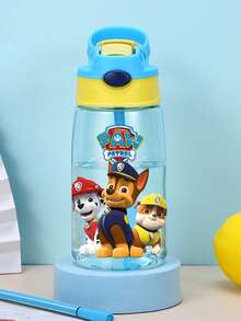 16oz Paw Patrol Silicone Straw Water Bottle, Leak-Proof Portable Cap, 4 Color Options, Perfect For First Day Of School, Back To School Gift, Party Water Bottle, Travel, School Or Birthday Gift - Multicolor - View 11