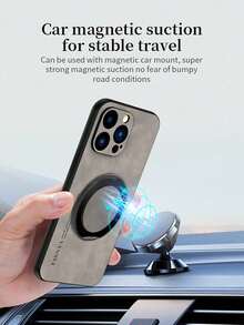 Navy Blue Premium Business Shock-Proof Anti-Fingerprint PU Leather Texture 270° Rotating Stand Phone Case, Compatible With IPhone 17/ Galaxy / Honor / OPPO / Redmi / Infinix - Navy Blue - View 5