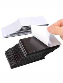 30片矩形自粘超薄空白磁条，不留残胶，易于移除、拆卸和移动；适用于冰箱、墙壁、玻璃面板、DIY工艺品、婚礼、家居、办公室、黑板/白板（用于公开讲座）、节日派对装饰，兼容不锈钢表面和白板；多用途设计，活动策划用品。 - 彩色 - 查看 3