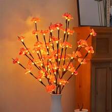 1pc 20LED Battery Powered Artificial Pink Cherry Blossom Branch Light, 74cm/29in, Powered By 2AA Batteries (Excluding Batteries), Realistic Flower, Indoor/Outdoor Decor - Battery Box Cherry Blossom Branch Light - View 2