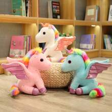 Cute Angel Unicorn Plush Toy 22CM Pillow Soft Fill Girl's Birthday Holiday Gift Home And Office DecorKawaii Giant Unicorn Plush Toy 30cm Soft Stuffed Unicorn Soft Dolls Animal Horse Toys For Children Pillow Birthday GiftsDecorations - Gifts. - Multicolor - View 3