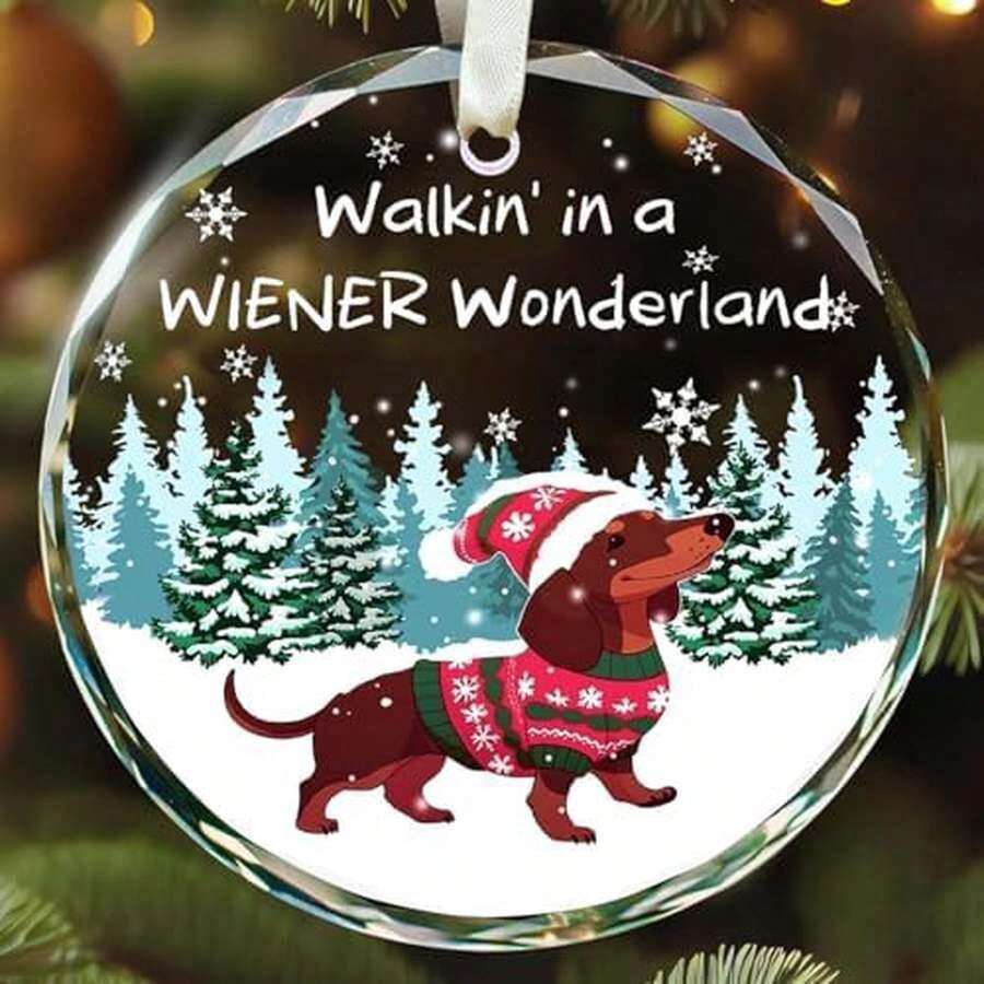 Christmas Ornaments 2025, Dachshund Christmas Decorations Weiner Dog Decor Dachshund Gifts For Women Glass Christmas Dachshund Ornament With Box - As Pic - View 1