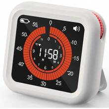 HAWTDigital Visual Timer - Max 11H 59M Rechargeable Countdown Timer With VA Display Clear Digits Adjustable Volume And Brightness Magnetic Digital Timer For Kitchen Classroom Office White - White - View 1