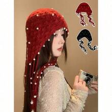 1pc Women's Handmade Crochet Hollow Out Beanie Hat, Lightweight Knitted Tassel Decor Cap, Fashion Headwear For Summer Sun Protection, Boho Style, Suitable For Mother And Daughter, Women Vacation, Halloween - Nhiều màu - Xem 11