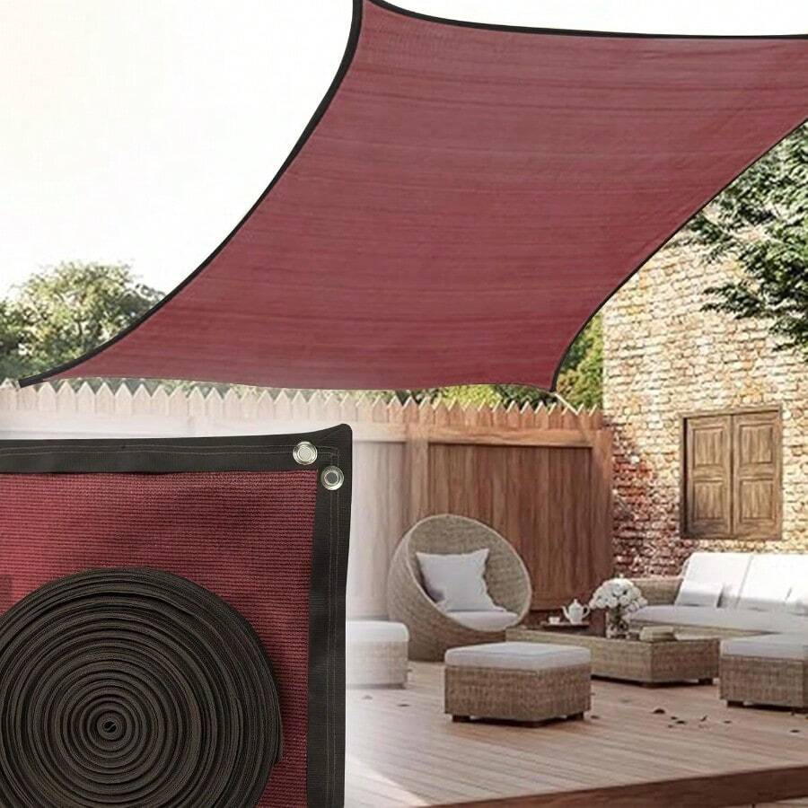 MPQ Mallas Sombra Toldo Raschel 90% - 3x2m Terracota - Cinta Refuerzo y Ojillo - Protección UV Polietileno HDPE Alta Densidad Perfecto para Jardín Exteriores Vela-Resistente al Sol y al DesgasteShade Cloth - Terracota - Ver 1