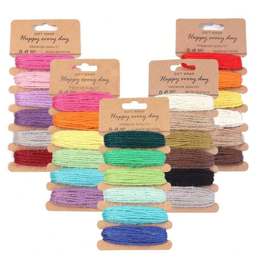 1 Board Multi-Color Linen Cord - Beading Thread And String For Handmade DIY Jewelry Making Craft Supplies - Natural Linen Rope, Soft, Durable, Easy For Making Beaded Necklaces, Bracelets, Keychains (6 Colors/Board)